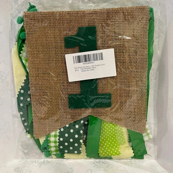 Baby 1 Year Old First Birthday Banner High  Chair Party Green Jungle Decoration - Picture 2 of 3